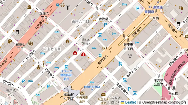 コートヤード・マリオット銀座東武ホテルの周辺地図