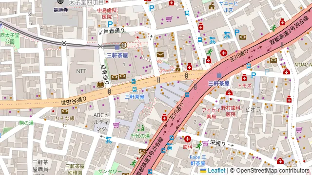 個室中華 京城餃子王 三軒茶屋本店の周辺地図