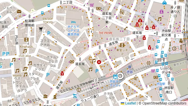HUB 渋谷道玄坂店の周辺地図
