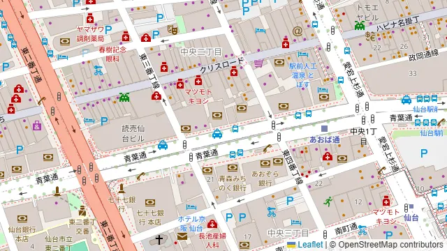 スタンダード会議室仙台あおば通り店の周辺地図