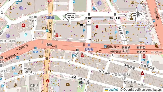 5(ファイブ)北新地の周辺地図
