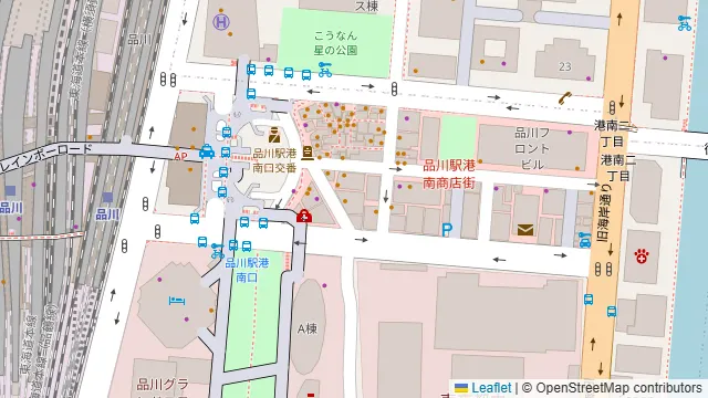 野菜巻き串と九州料理 四季の庭 品川店の周辺地図