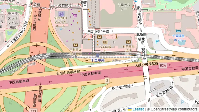 エプロント モノウェル千里中央店の周辺地図