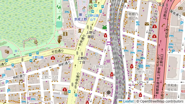 しのぶ 上野店の周辺地図
