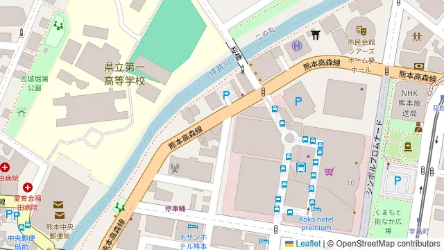 熊本レンタルスペースDealsサクラマチの周辺地図