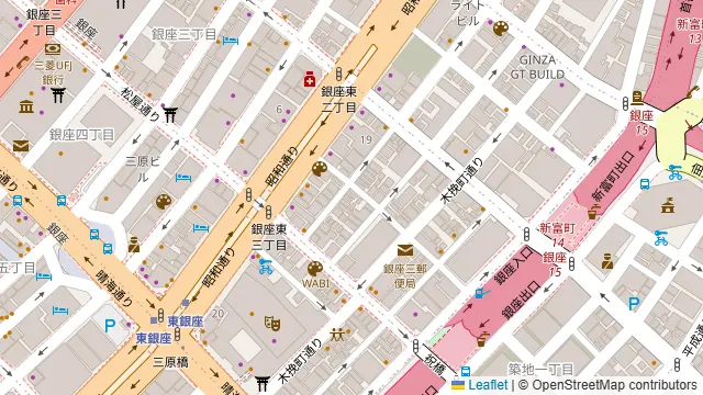 スペースコナ銀座 3階の周辺地図