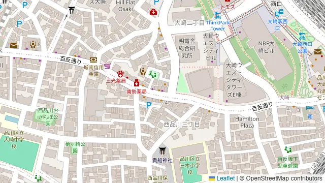 大崎ブックカフェの周辺地図