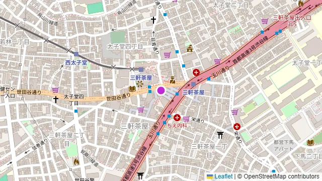個室中華 京城餃子王 三軒茶屋本店の周辺地図