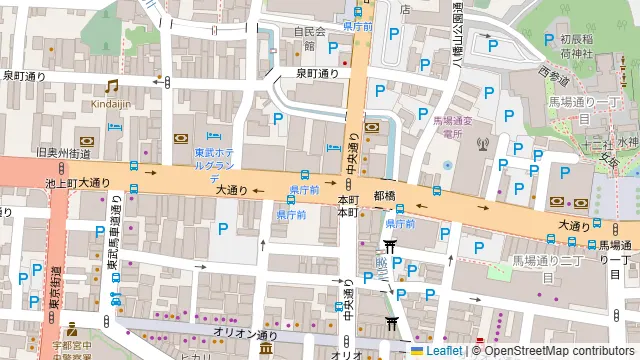 宇都宮コンファレンスホールの周辺地図