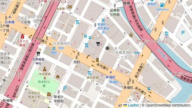 MM+茅場町会議室の周辺地図