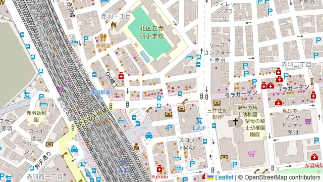 B-GARAGE 赤羽東口駅前店の周辺地図