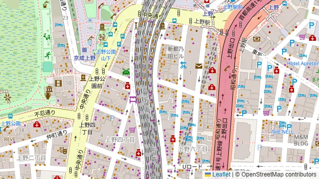 焼き鳥＆肉寿司食べ放題 個室居酒屋 鳥物語 上野店の周辺地図