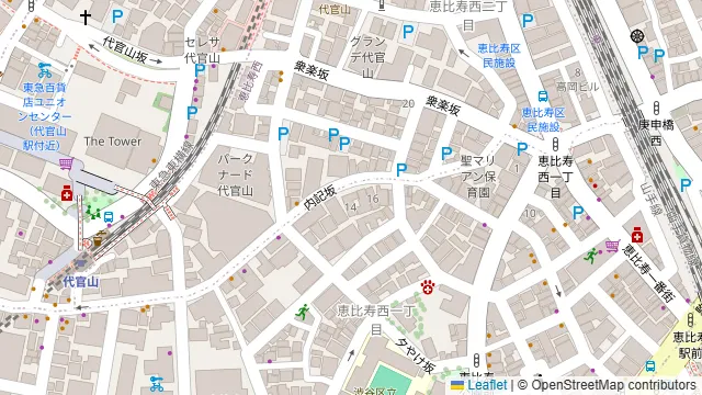 ThanksNature サンクスネイチャー 恵比寿 代官山の周辺地図