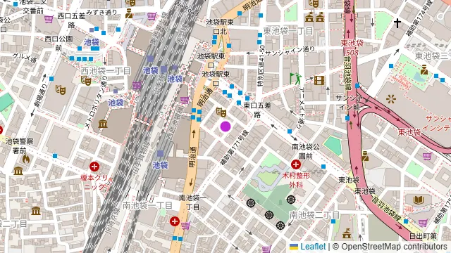 池袋楽園タウンの庭の周辺地図
