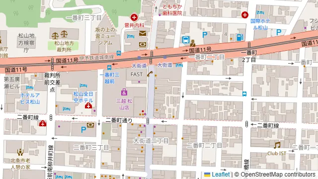 完全個室居酒屋 蔵之介 松山大街道店の周辺地図