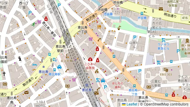 焼鳥と野菜肉巻き串専門店 いろどり恵比寿の周辺地図