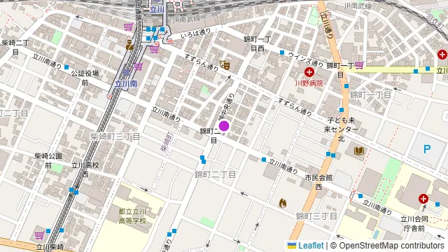 COCO立川の周辺地図