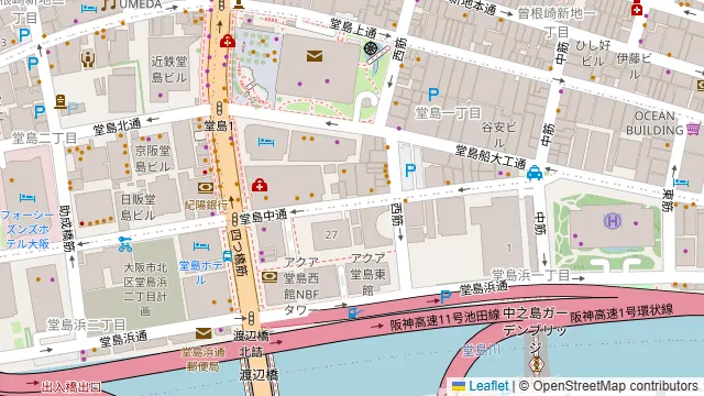 北新地ここのの周辺地図