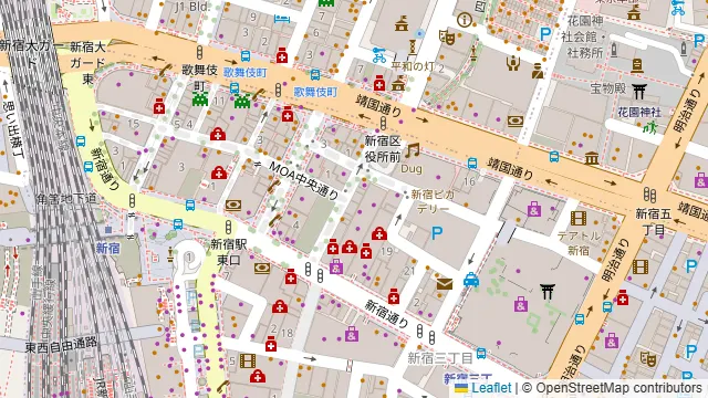 Cafe&bar E’clat 新宿駅の周辺地図