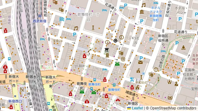 いちのとり 新宿店の周辺地図