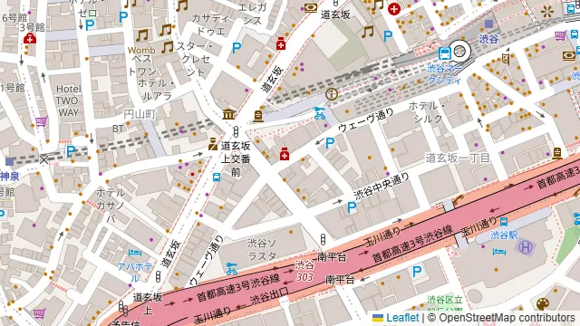 ピザ＆ワイン UeCONA（ウエコナ）渋谷道玄坂離れの周辺地図