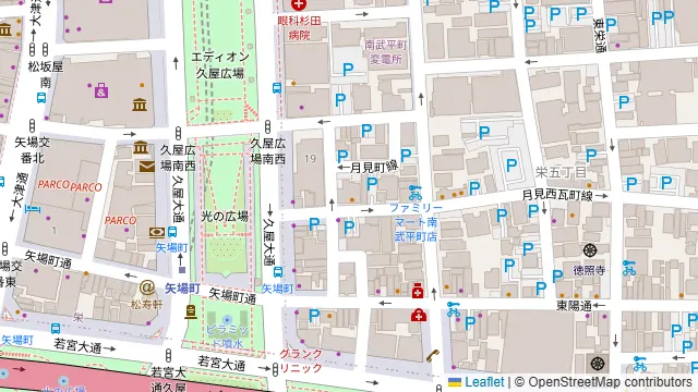 レンタルスペースNuts栄の周辺地図