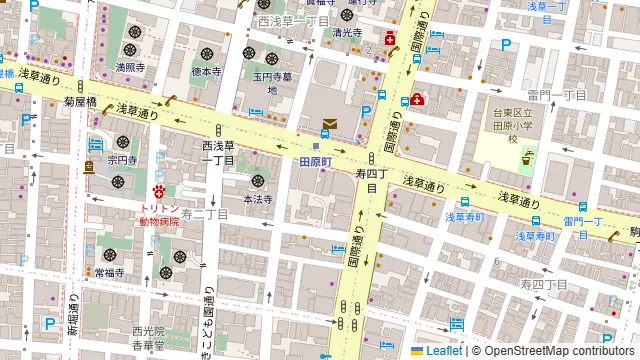 ミートダイニング 田原町店の周辺地図