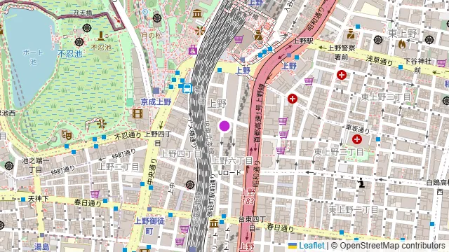 月島もんじゃ 三九 上野2号店の周辺地図