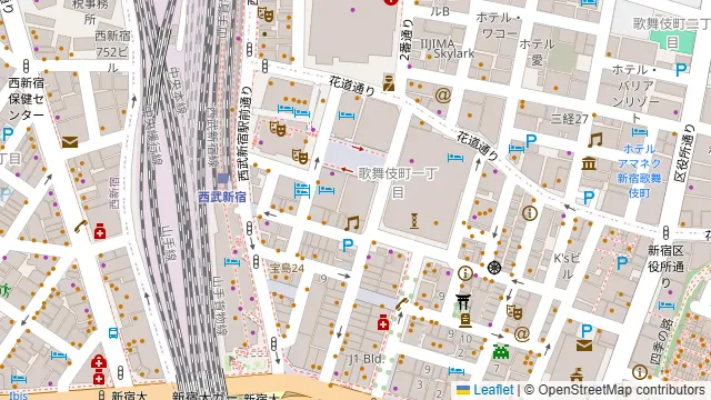 ビアガーデン キングバーベキュー新宿店の周辺地図