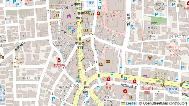屋台屋 博多劇場 中野店の周辺地図
