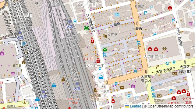 ダーツバー＆ダイニング REGALO 大宮東口駅前店の周辺地図