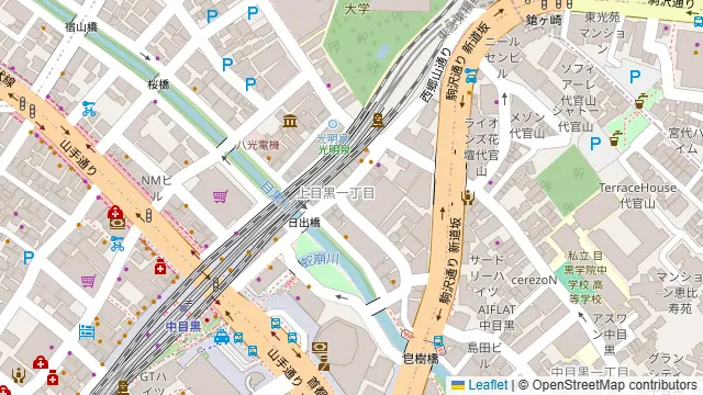 兜 中目黒 別邸の周辺地図