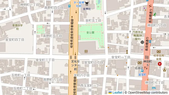 岐阜市文化センターの周辺地図