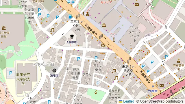 貸切パーティースペース FLARE 六本木ミッドタウン前の周辺地図