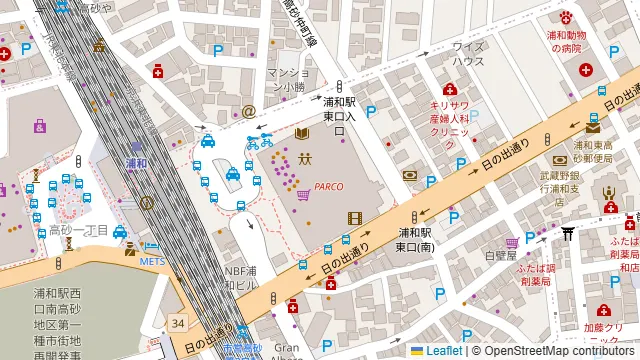 しゃぶしゃぶ但馬屋 浦和パルコ店の周辺地図