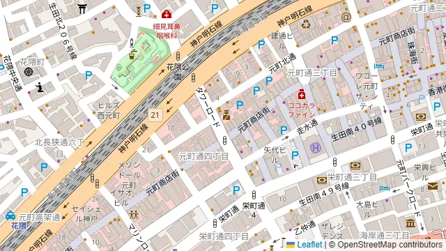 元町レンタルスタジオDanteの周辺地図