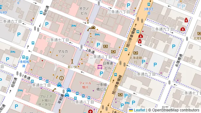 創作和風 個室居酒屋 萬屋 旭川店の周辺地図