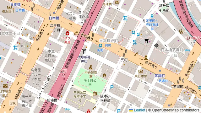 MM+茅場町会議室の周辺地図