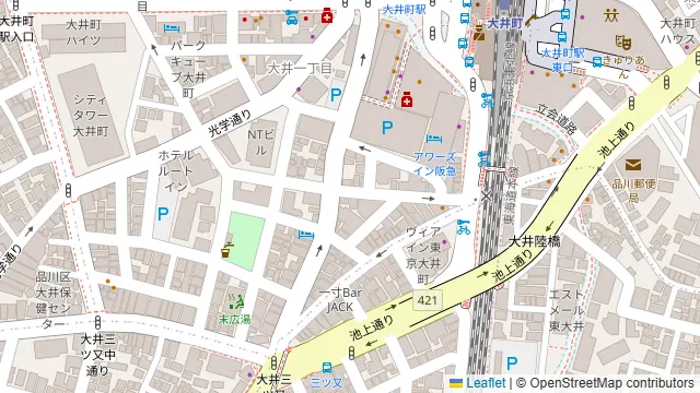 夜のべジストロ 大井町の周辺地図