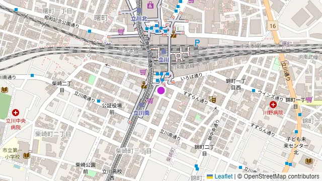 千の庭 立川店の周辺地図