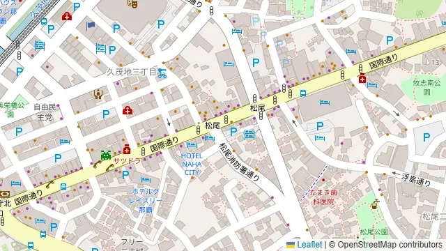 国際通りのレンタル個室の周辺地図