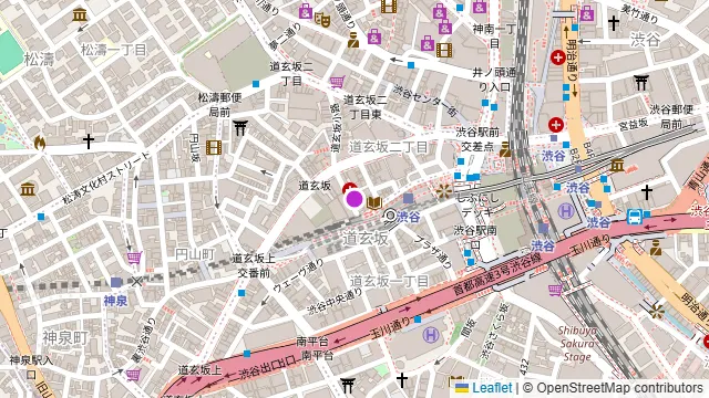 ゴッチバッタ 渋谷道玄坂店の周辺地図