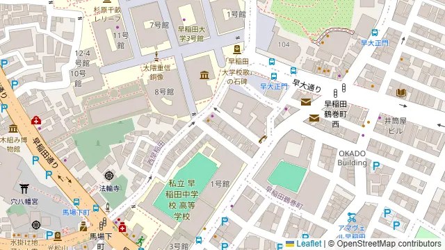 A&A CAFE 早稲田の周辺地図