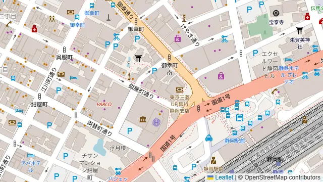 静岡個室居酒屋 美酒トロ 徳川さんの周辺地図