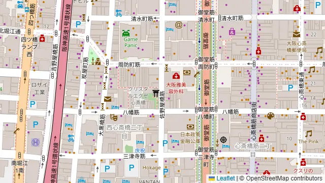 H.A.C ハック 心斎橋の周辺地図
