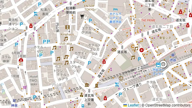 ユニスポビー 渋谷 道玄坂店の周辺地図