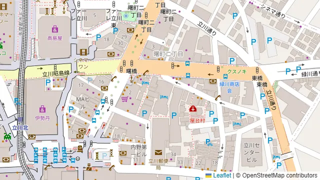 立川ビアホールの周辺地図