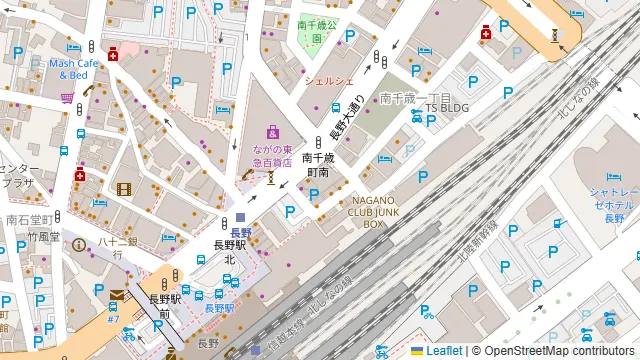 寿司 築地日本海 長野駅前店の周辺地図