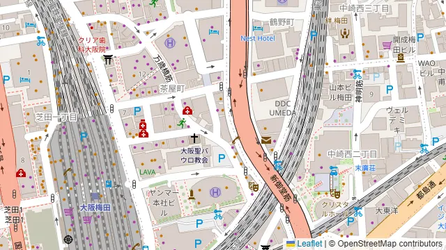 モア梅田の周辺地図