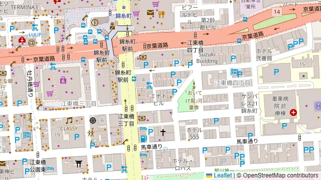錦糸町ジンギスカン オクノ羊ヤ ミナミの周辺地図
